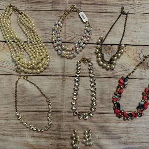 Variety of Jcrew jewelry. All included. 6 heckles and one pair of earrings.